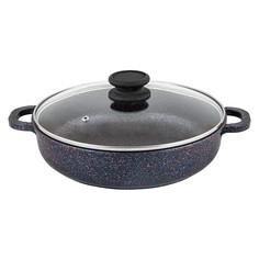 Жаровня литая 26см стеклянная крышка сапфир Традиция