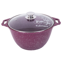 Кастрюля литая 6,0л стеклянная крышка Kukmara