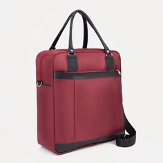 Сумка дорожная на молнии, наружный карман, держатель для чемодана, цвет бордовый/черный NO Brand