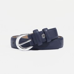 Ремень женский, ширина 2,5 см, винт, пряжка метал, цвет синий NO Brand