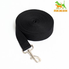 Поводок 7 м х 3 см, черный Пижон