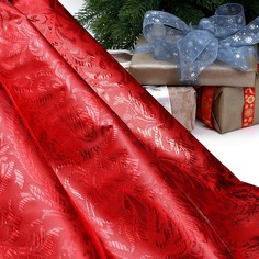 Лоскут для рукоделия, 50 х 50см, парча, серебро на красном, размытый рисунок Страна Карнавалия