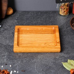 Тарелка для подачи, 18 х 15 см, массив дуба Доброе дерево