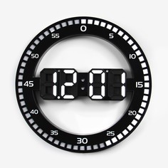 Часы электронные настенные, настольные: будильник, термометр, календарь, d-30 см NO Brand