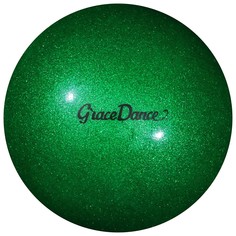 Мяч для художественной гимнастики с блеском grace dance, d=18,5 см, 400 г, цвет изумрудный