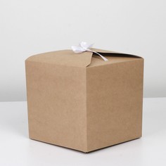 Коробка подарочная складная крафтовая, упаковка, 18 х 18 х 18 см Дарите Счастье