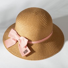 Шляпа для девочки minaku, цв. коричневый, р-р 54