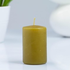 Свеча - цилиндр, 4×6 см, 9 ч, оливковая NO Brand