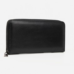 Портмоне на молнии, отдел для купюр, для карт, для монет, цвет черный NO Brand