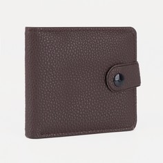 Портмоне мужское на кнопке, отдел для купюр, для карт, цвет коричневый NO Brand