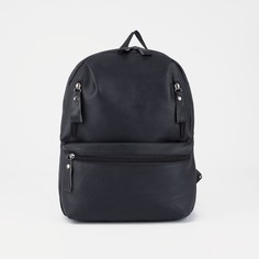 Рюкзак на молнии, 3 наружных кармана, цвет черный NO Brand