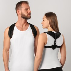 Массажер-фиксатор для осанки, на липучках, размер универсальный, цвет черный Onlitop