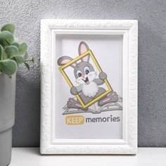 Фоторамка пластик l-2 10х15 см белый (пластиковый экран) Keep Memories