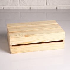 Ящик деревянный 30×20×10 см подарочный с реечной крышкой Дарим Красиво
