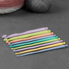 Набор крючков для вязания, d = 2,5-10 мм, 15 см, 9 шт, цвет разноцветный Арт Узор