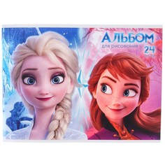 Альбом для рисования а4, 24 листа 100 г/м², на скрепке, холодное сердце Disney