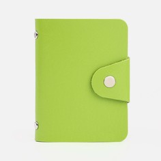 Визитница на кнопке, 12 карт, цвет салатовый NO Brand