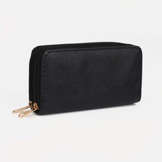 Кошелек женский на молниях, цвет черный NO Brand