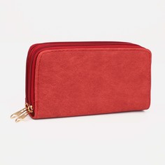 Кошелек женский на молниях, цвет красный NO Brand