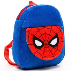 Рюкзак плюшевый, на молнии, с карманом, 19х22 см, человек-паук Marvel