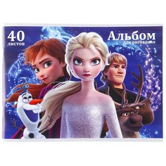 Альбом для рисования а4, 40 листов 100 г/м², на скрепке, холодное сердце Disney