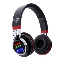 Наушники luazon rx-1 tm-021, беспроводные, накладные, bt4.2, 250 мач, led, fm,microsd,черные