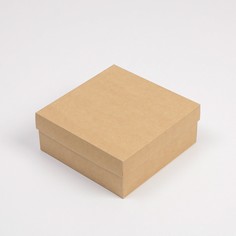 Коробка подарочная складная крафтовая, упаковка, 17 х 17 х 7 см Дарите Счастье