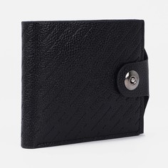 Портмоне мужское на магните, отдел для купюр, для монет, для карт, цвет черный NO Brand