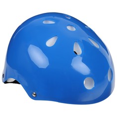 Шлем защитный детский onlytop, обхват 55 см, цвет синий