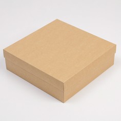 Коробка подарочная складная крафтовая, упаковка, 26х26х8 см Дарите Счастье