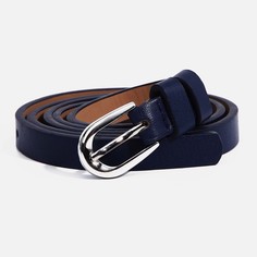 Ремень женский, ширина 1.3 см, винт, пряжка металл, цвет синий NO Brand