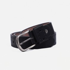 Ремень детский, ширина 3 см, винт, пряжка металл, цвет чёрный NO Brand