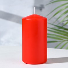Свеча - цилиндр, 5х10 см, красная лакированная Богатство Аромата