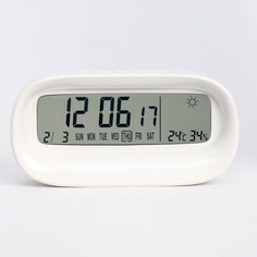 Часы - будильник электронные настольные c термометром, гигрометром, 7 х 14.5 см, 2ааа NO Brand