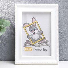 Фоторамка пластик l-6 10х15 см, белый (пластиковый экран) Keep Memories