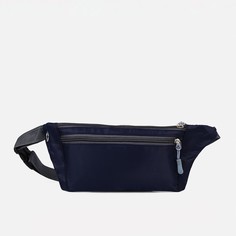 Поясная сумка на молнии, наружный карман, разъем для usb, цвет темно-синий NO Brand