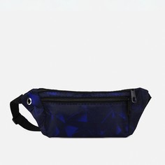 Поясная сумка на молнии, наружный карман, разъем для usb, цвет тёмно-синий NO Brand