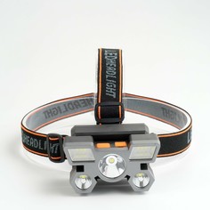 Фонарь налобный аккумуляторный, 1000 мач, 5 вт, 3 led, 4 режима, usb NO Brand