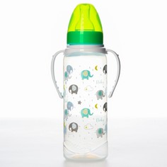 Бутылочка для кормления baby, классическое горло, от 0 мес, 250 мл., цилиндр, с ручками Mum&Baby