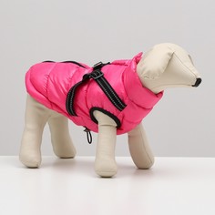Куртка для собак со шлейкой, размер 14 (дс 32 см, ог 42 см, ош 31 см), розовая NO Brand