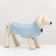 Свитер с ажурной вязкой, xl (дс 34, ош 34, ог 32-51 см), голубой NO Brand