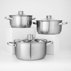 Набор кастрюль из нержавеющей стали доляна