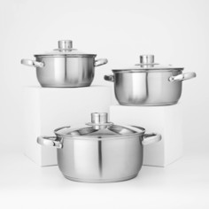 Набор кастрюль из нержавеющей стали доляна