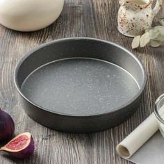 Форма для выпечки magistro gourmet range, 24,8×24,8×5 см, толщина 0,6 мм, антипригарное покрытие, цвет серый