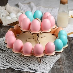 Подставка для яиц пасхальная, 2-х ярусная, 24 ячейки, 30×30×20 см Доляна