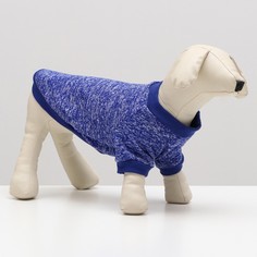 Свитер меланжевый, размер m (дс 23 ош 28, ог 37 см), синий NO Brand