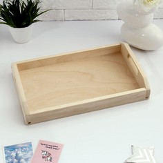 Поднос деревянный для завтрака со вставкой, массив, 40х25см Дарим Красиво