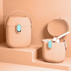 Контейнер для хранения детского питания 450 мл., с ложкой, цвет розовый Mum&Baby