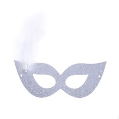 Карнавальная маска с пером, цвет серебро NO Brand