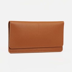 Кошелек на кнопке, отдел для купюр, для карт, цвет коричневый NO Brand